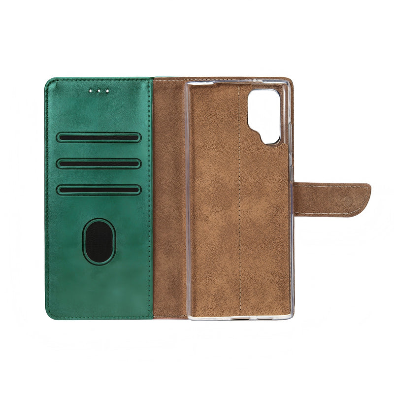 Rixus Bookcase For Samsung Galaxy S22 Ultra 5G S908B Dark Green