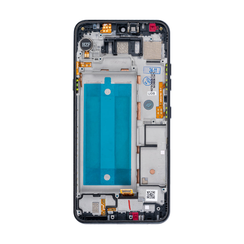 LG Q60 Display And Digitizer With Frame Aurora Black OEM