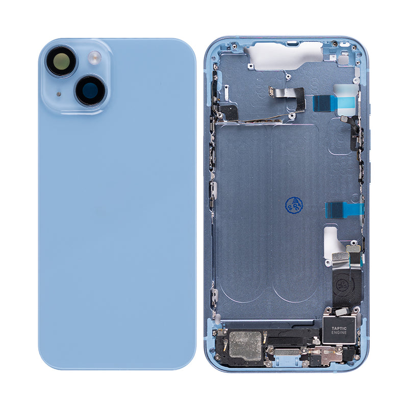 For iPhone 14 Complete Housing Incl. All Small Parts Without Battery And Back Camera Blue