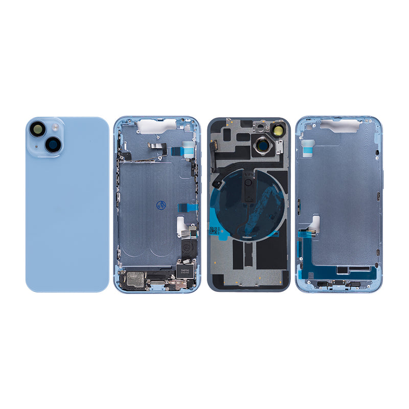 For iPhone 14 Complete Housing Incl. All Small Parts Without Battery And Back Camera Blue