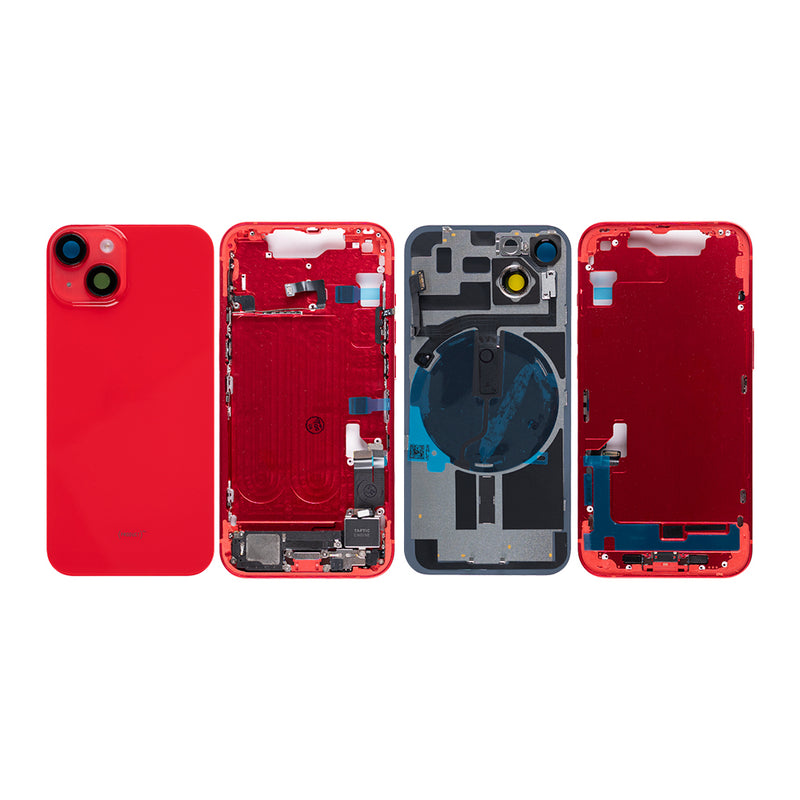 For iPhone 14 Complete Housing Incl. All Small Parts Without Battery And Back Camera Red