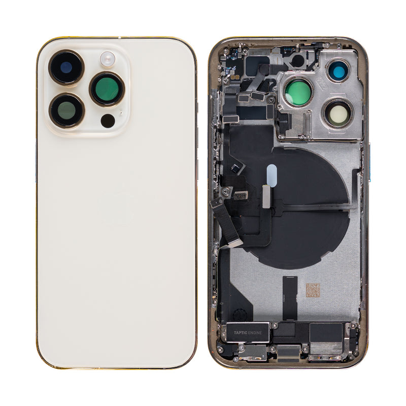 For iPhone 14 Pro Complete Housing Incl. All Small Parts Without Battery And Back Camera Gold