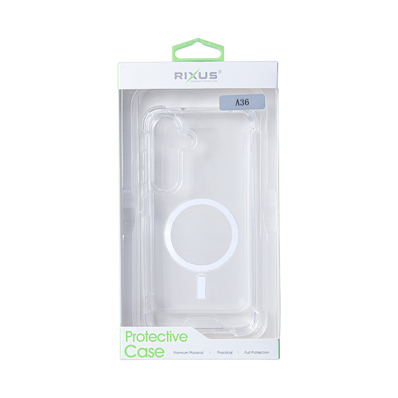 Rixus Anti-Burst Case With MagSafe For Samsung Galaxy A36 Transparent