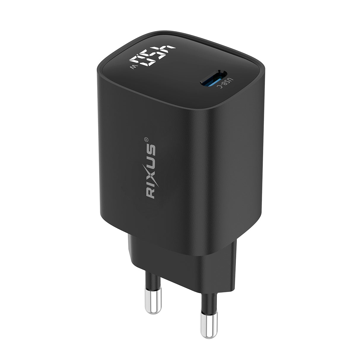Rixus RXHC13 USB-C Power Adapter With Digital Display 45W Black