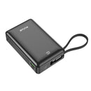 Rixus RXPB02B Digital Display Powerbank 20000mAh With USB-C Cable Built-in Black