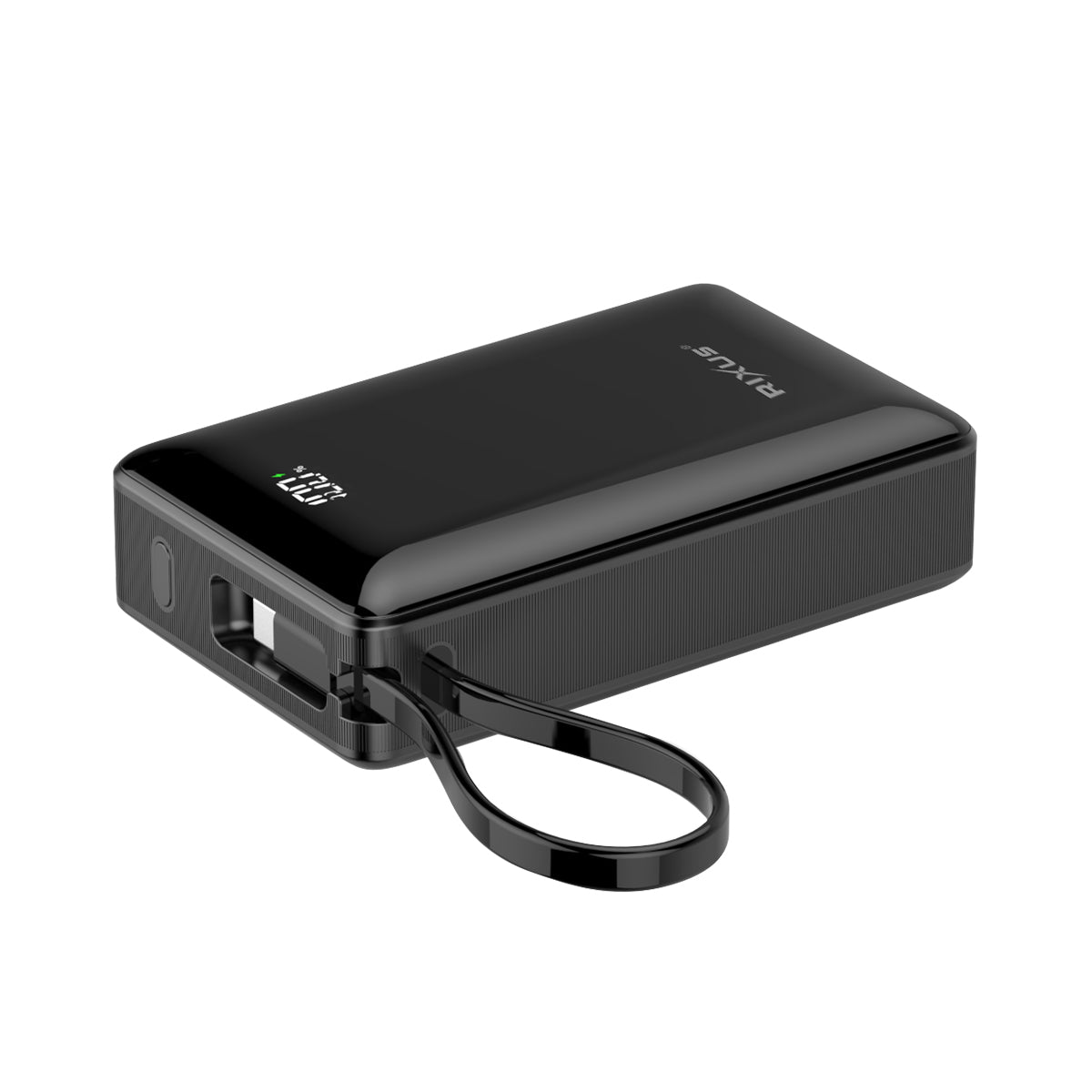 Rixus RXPB02B Digital Display Powerbank 20000mAh With USB-C Cable Built-in Black