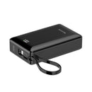 Rixus RXPB02B Digital Display Powerbank 20.000mAh With USB-C Cable Built-in Black