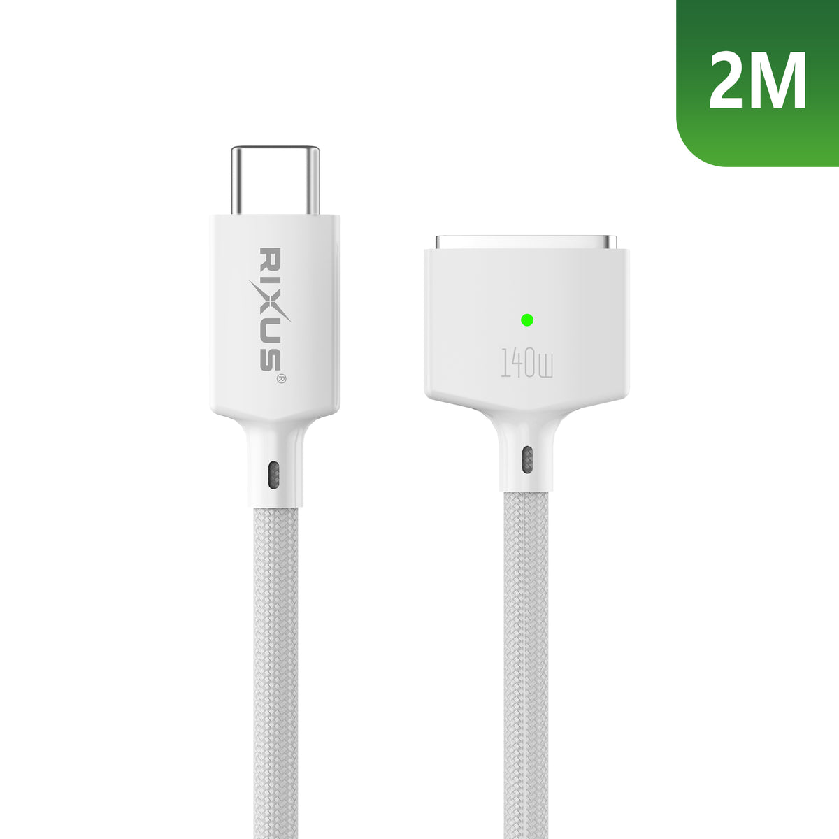 Rixus RXUC140 USB-C To MagSafe Compatible 3 Cable 140W White