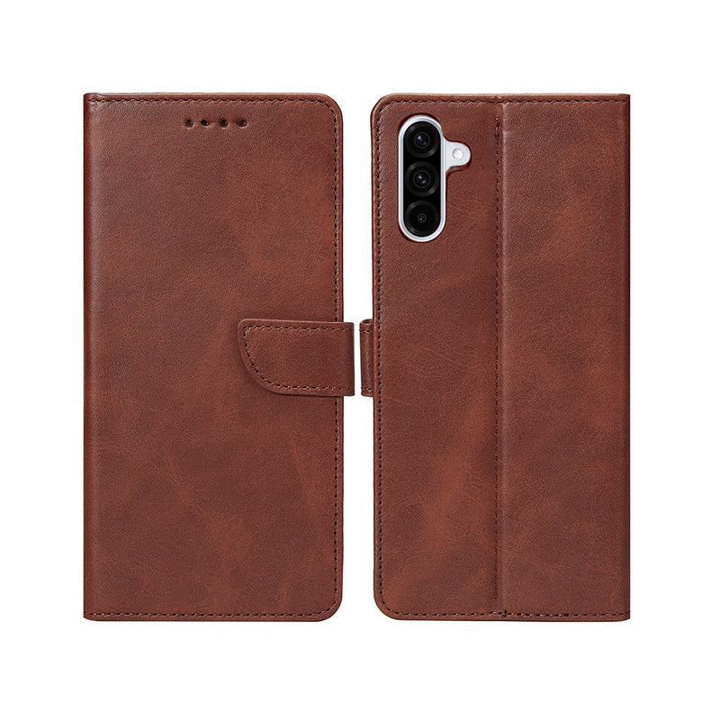 Rixus Bookcase For Samsung Galaxy A36 Brown