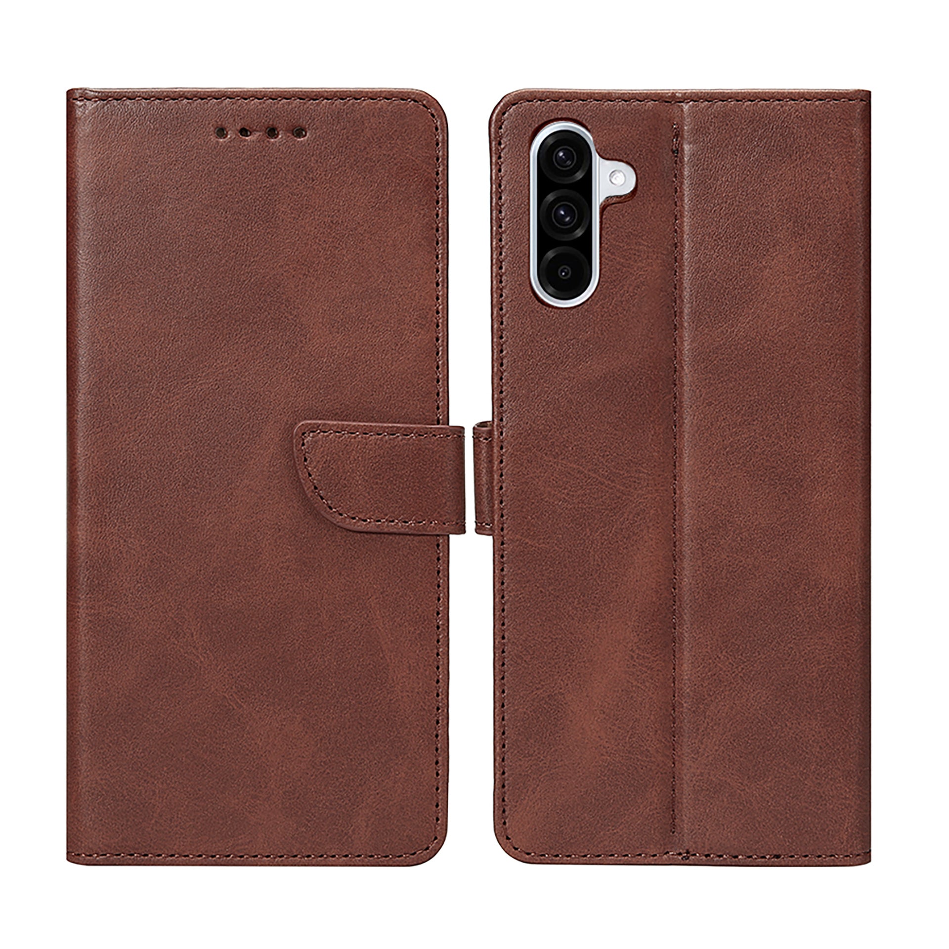 Rixus Bookcase For Samsung Galaxy A36, A37 Brown