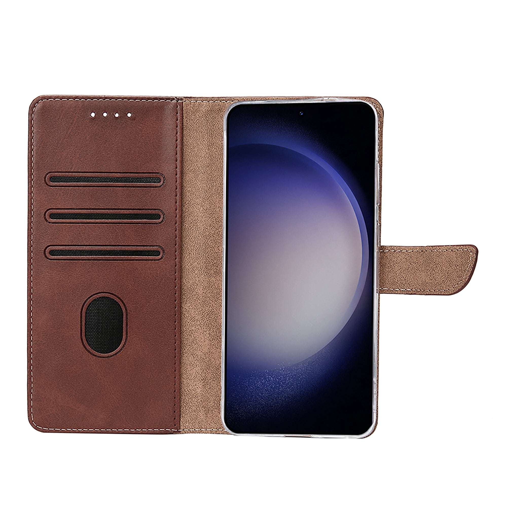 Rixus Bookcase For Samsung Galaxy A36, A37 Brown