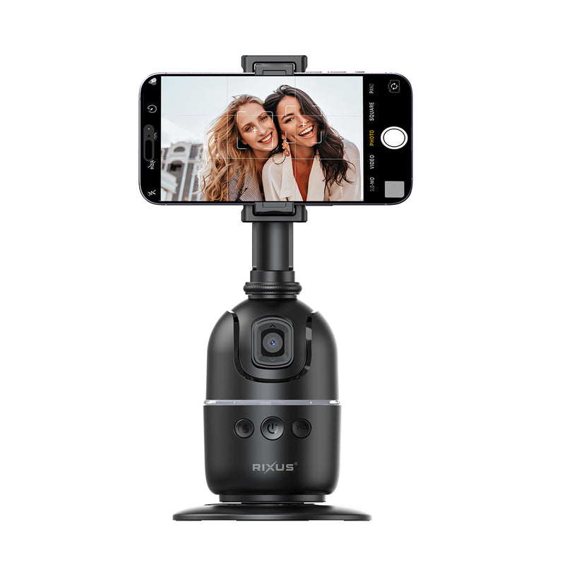 Rixus RXAG03 Auto Face Tracking For Vlog, Video, Tik Tok Black