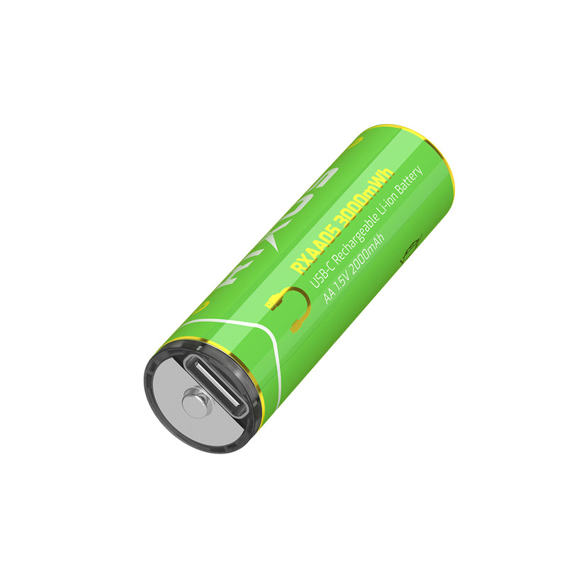 Rixus RXAA05 Rechargeable AA Battery 3000mWh With USB-C Cable 4-Pack