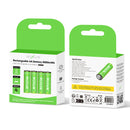 Rixus RXAA05 Rechargeable AA Battery 3000mWh With USB-C Cable 4-Pack