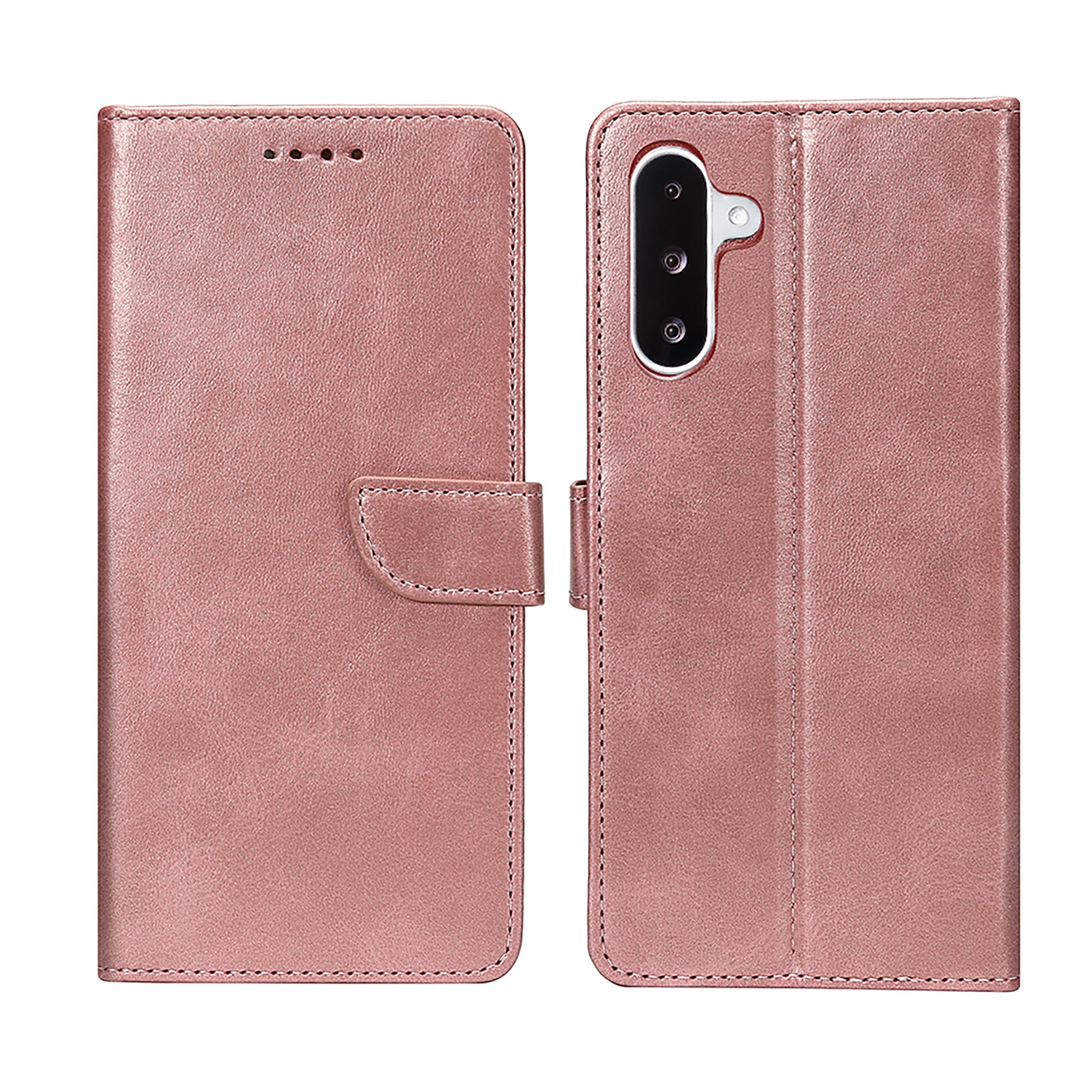 Rixus Bookcase For Samsung Galaxy A26, A17, A18 Pink