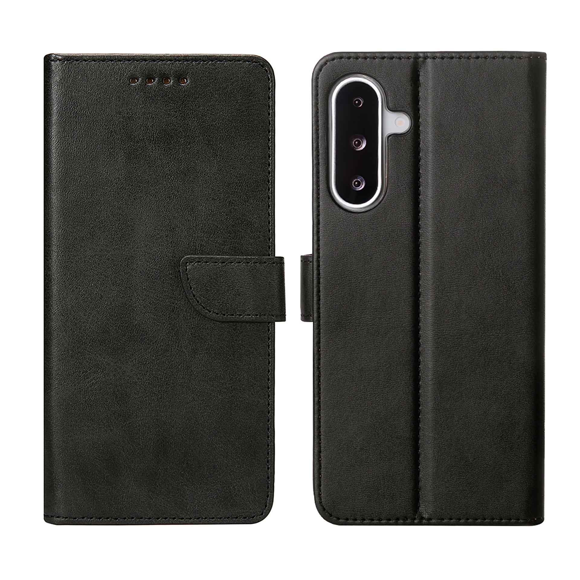 Rixus Bookcase For Samsung Galaxy A26, A17, A18 Black