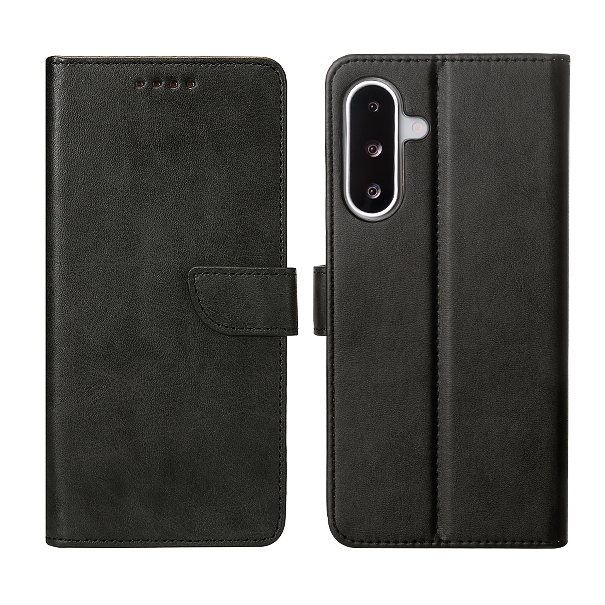 Rixus Bookcase For Samsung Galaxy A26, A17, A18 Black