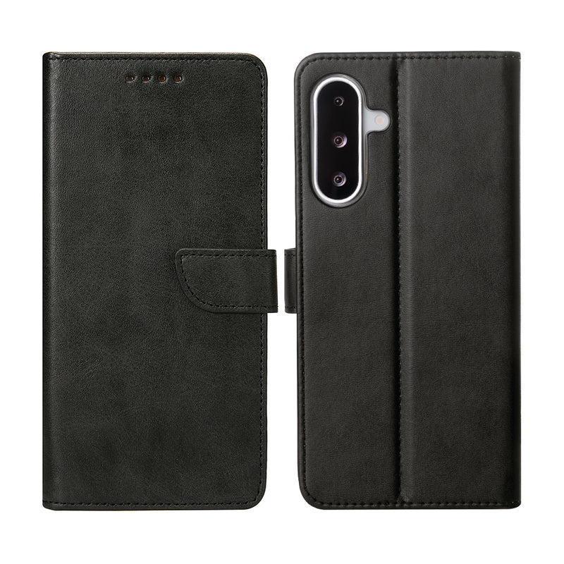 Rixus Bookcase For Samsung Galaxy A26, A17 Black