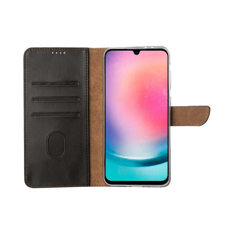 Rixus Bookcase For Samsung Galaxy A26, A17 Black