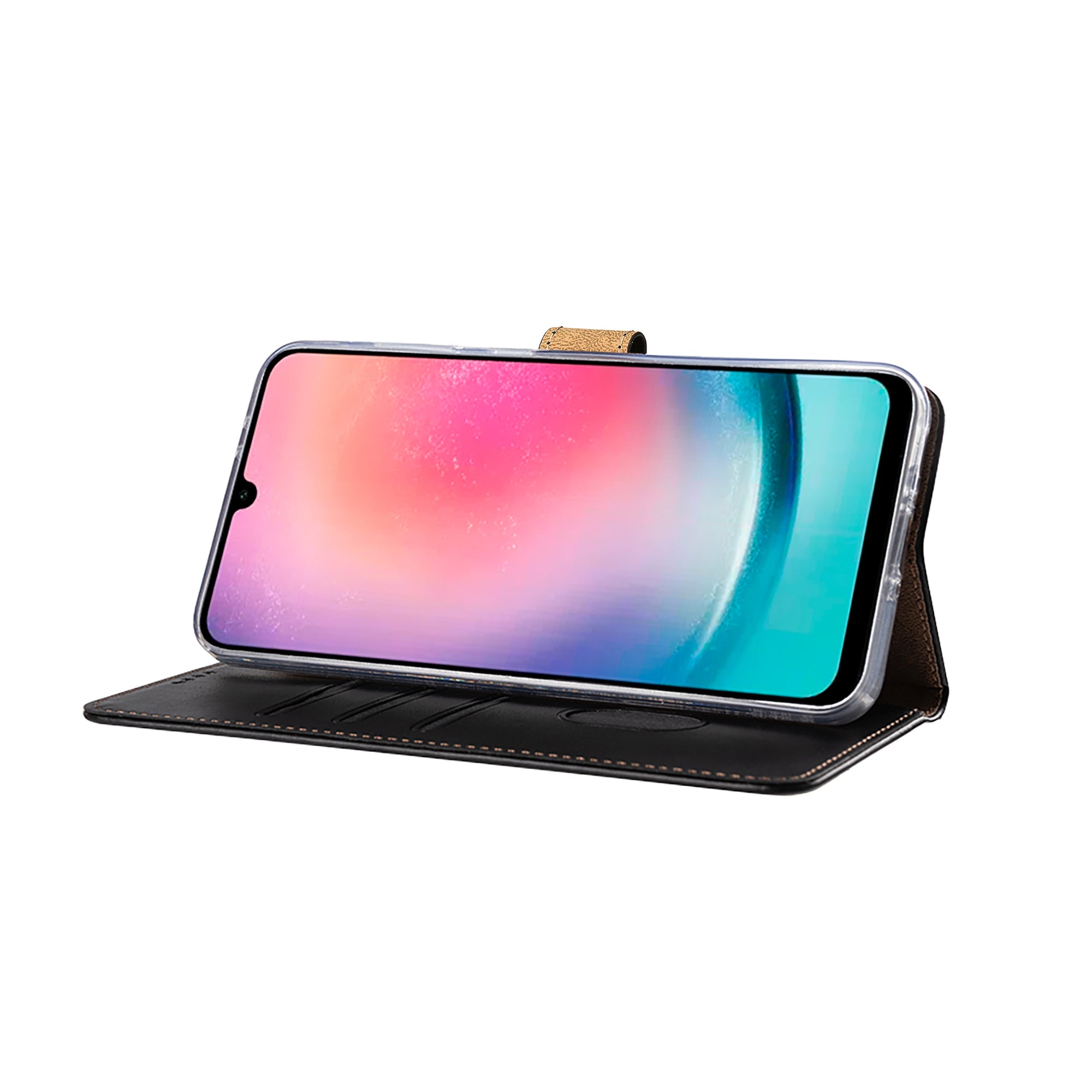 Rixus Bookcase For Samsung Galaxy A26, A17, A18 Black