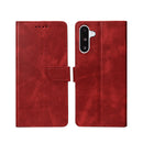Rixus Bookcase For Samsung Galaxy A26, A17 Dark Red