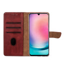 Rixus Bookcase For Samsung Galaxy A26, A17 Dark Red