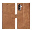 Rixus Bookcase For Samsung Galaxy A26, A17 Light Brown
