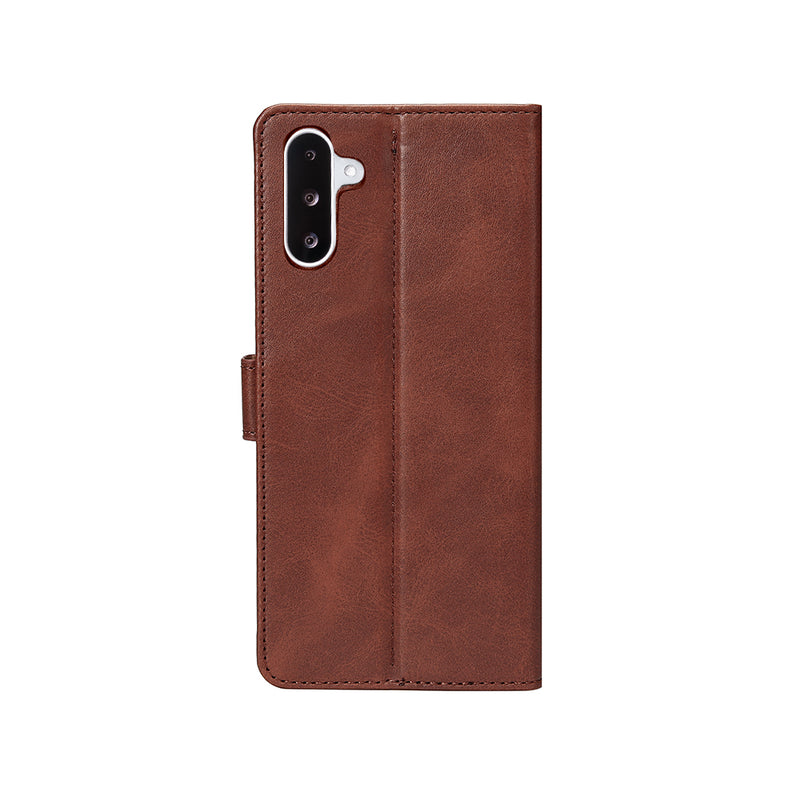 Rixus Bookcase For Samsung Galaxy A26, A17 Brown