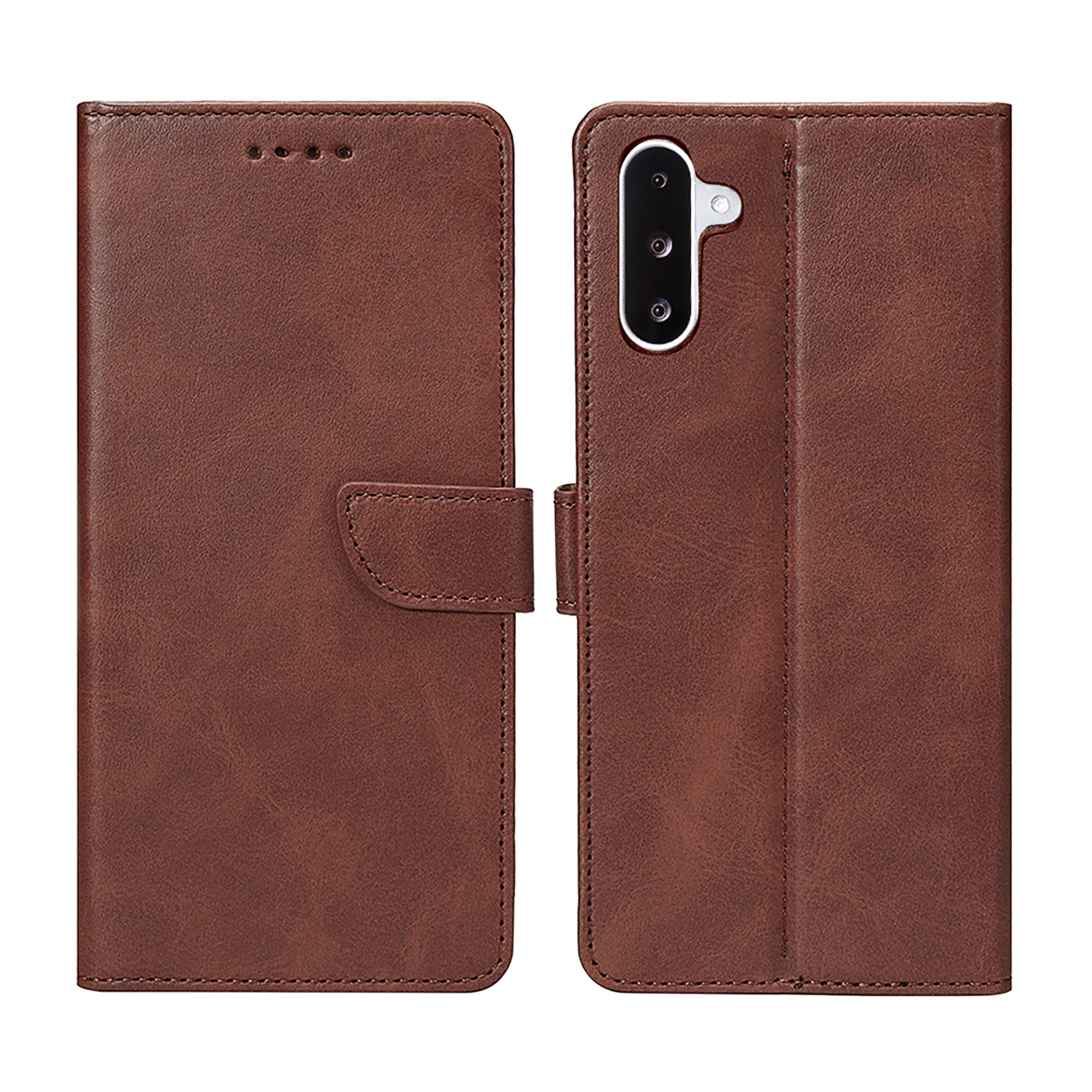 Rixus Bookcase For Samsung Galaxy A26, A17, A18 Brown