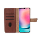 Rixus Bookcase For Samsung Galaxy A26, A17 Brown