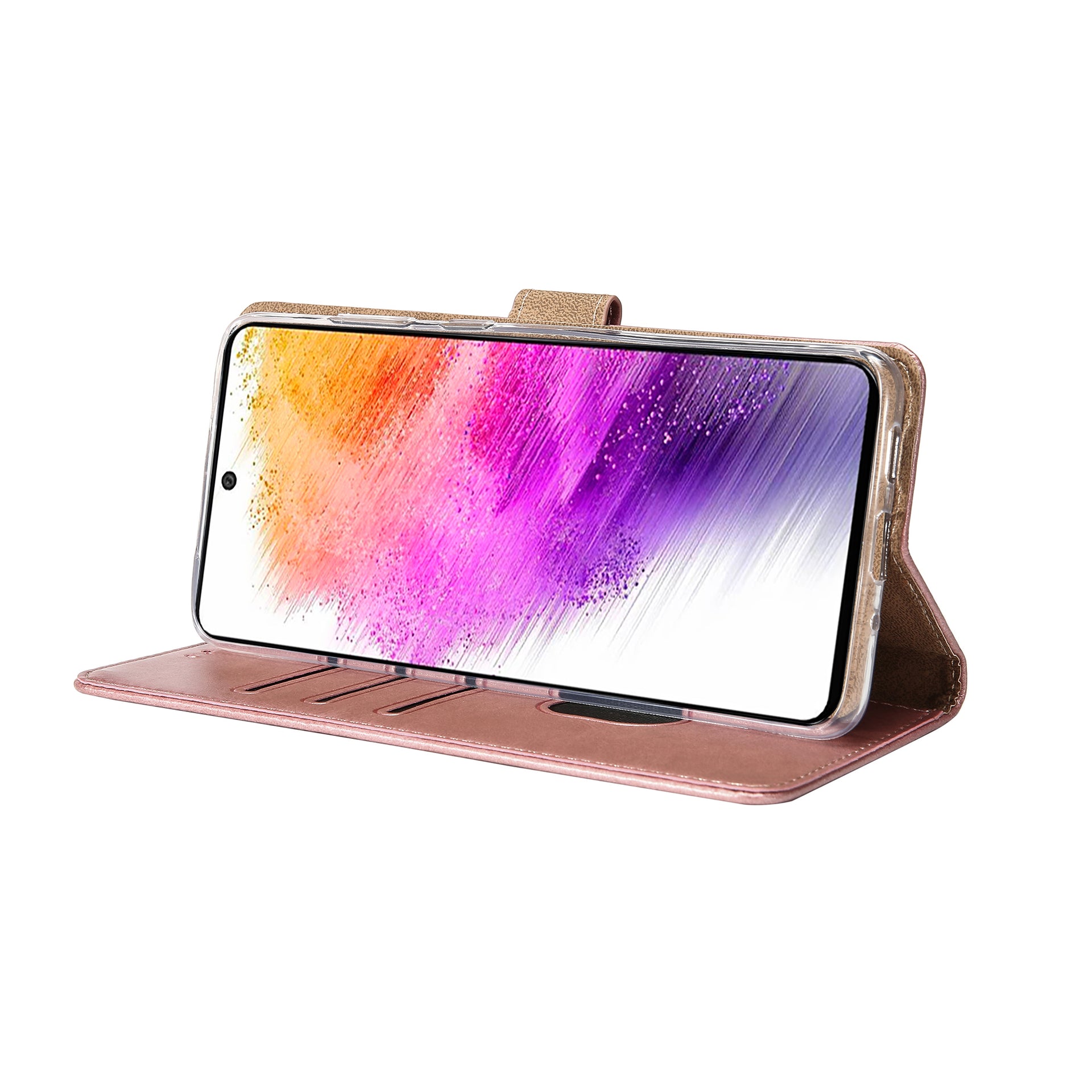 Rixus Bookcase For Samsung Galaxy A56 Pink