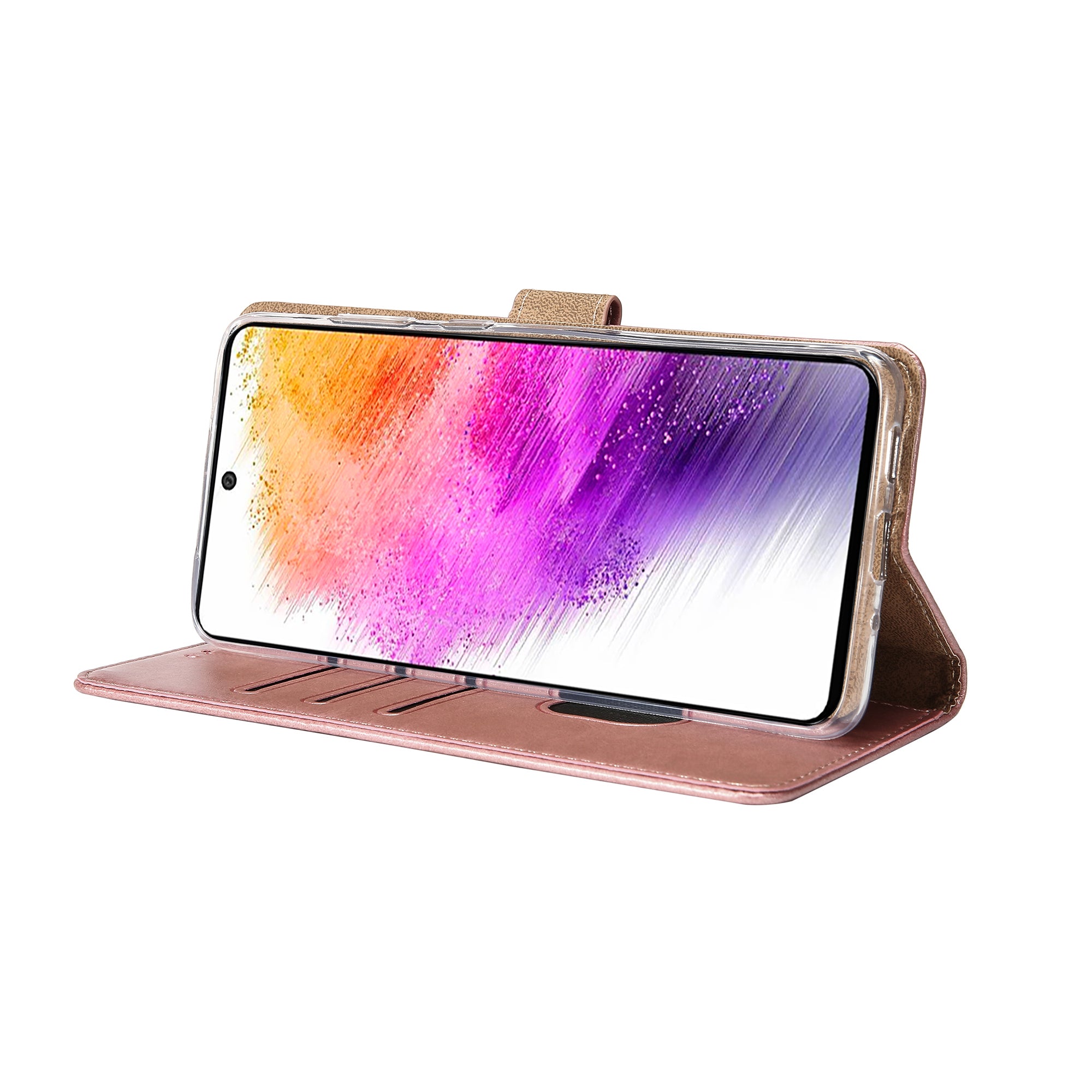 Rixus Bookcase For Samsung Galaxy A56 Pink