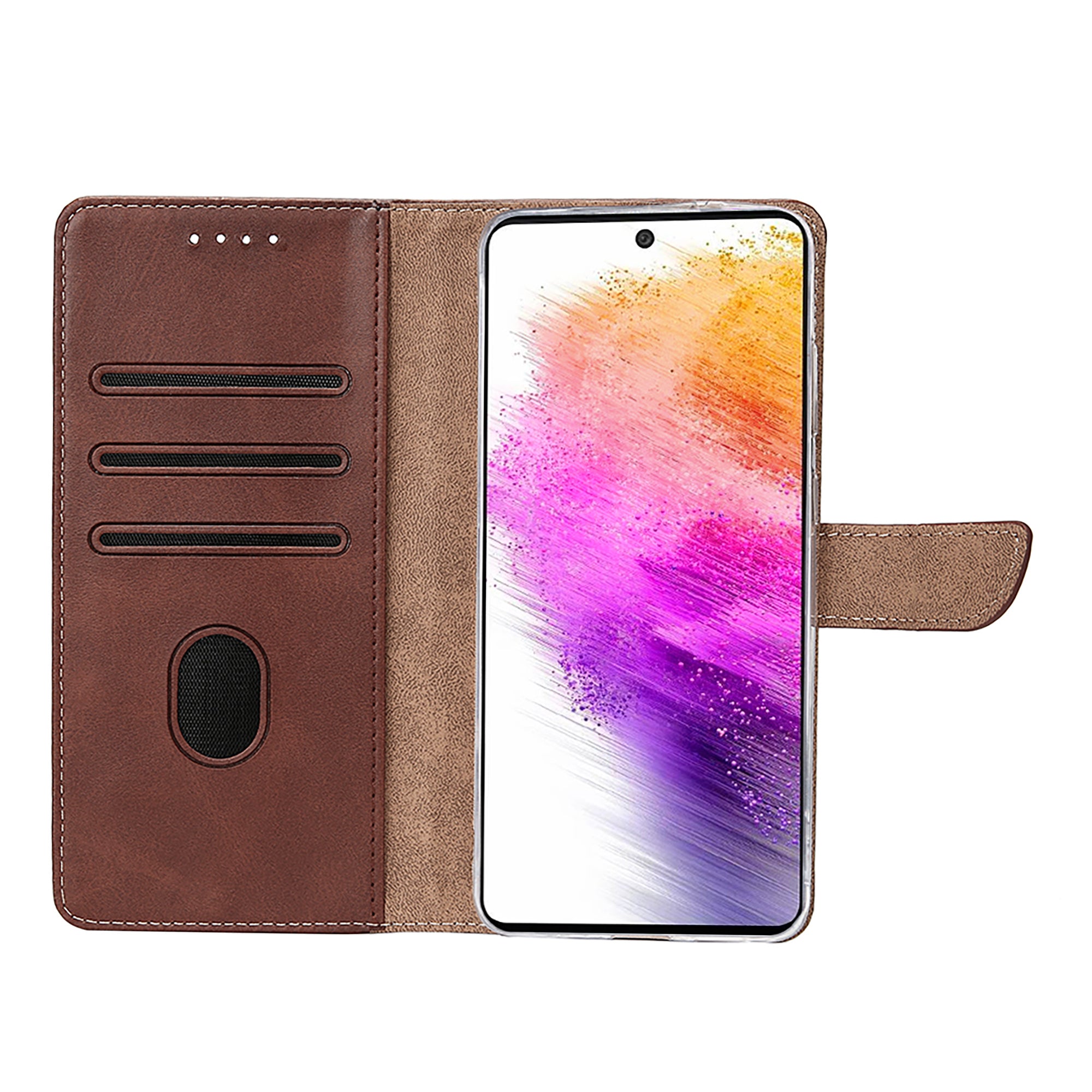 Rixus Bookcase For Samsung Galaxy A56 Brown