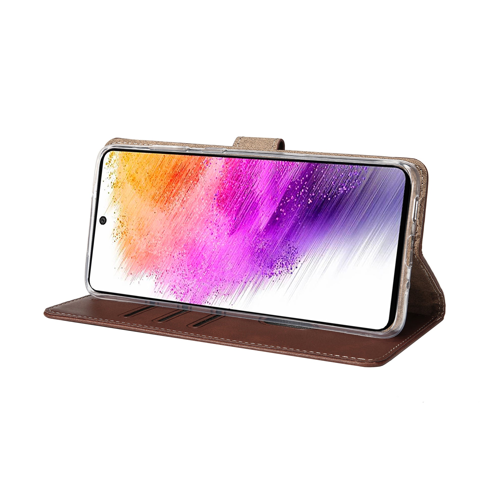 Rixus Bookcase For Samsung Galaxy A56 Brown