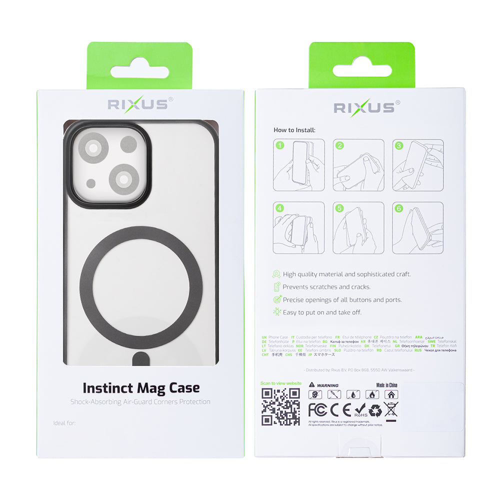 Rixus Instinct Mag Case For Apple iPhone 13, 14 Black