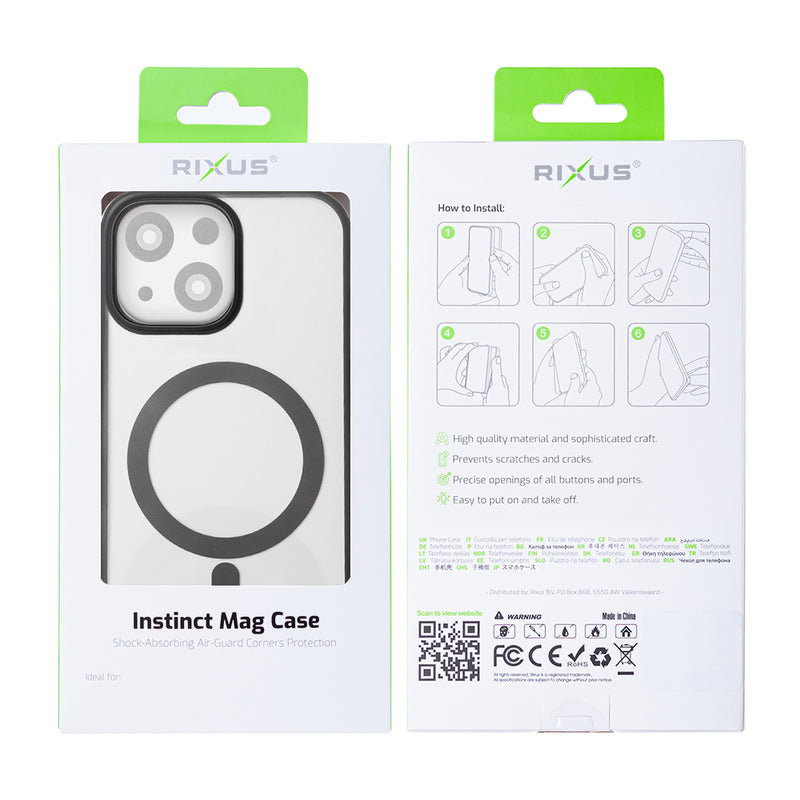 Rixus Instinct Mag Case For Apple iPhone 15 Black