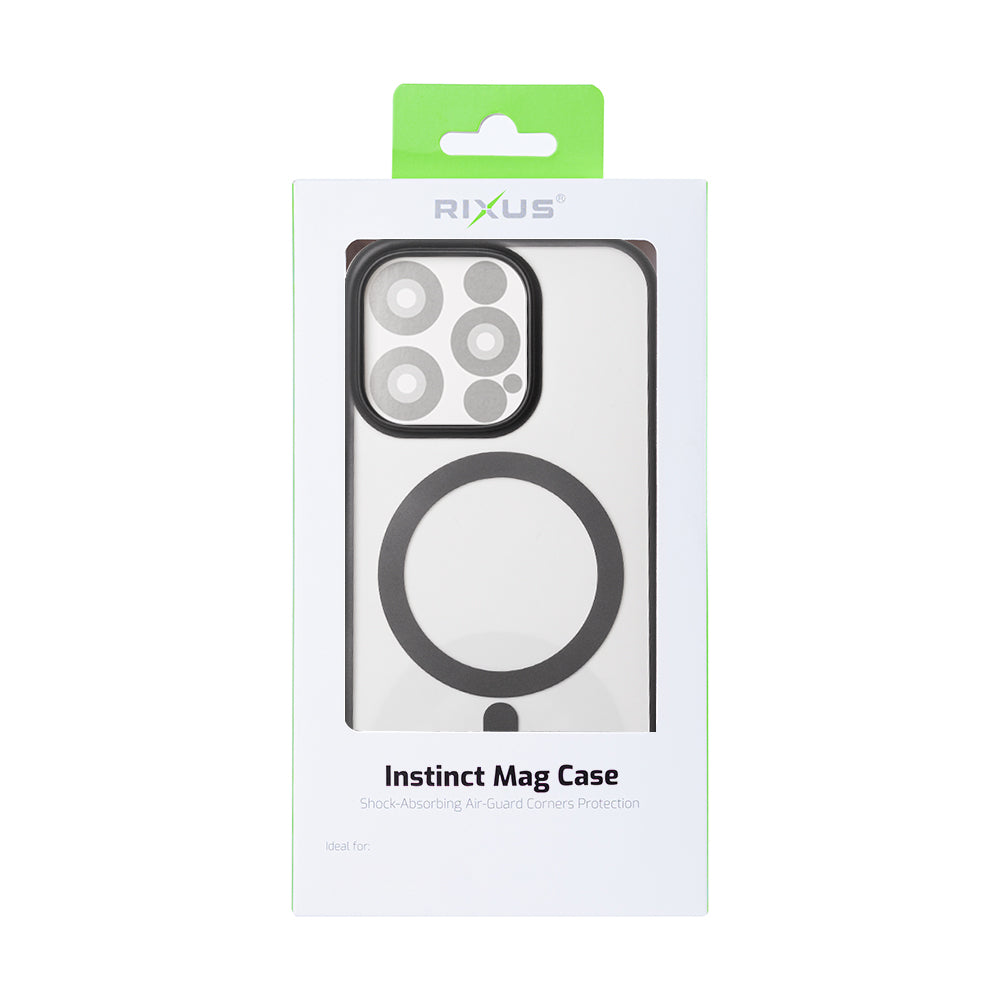 Rixus Instinct Mag Case For Apple iPhone 15 Pro Max Black