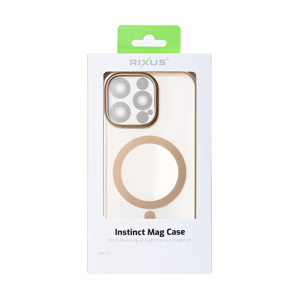 Rixus Instinct Mag Case For Apple iPhone 15 Pro Max Desert Titanium