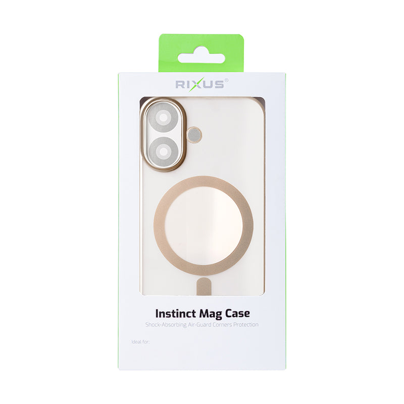Rixus Instinct Mag Case For iPhone 16 Plus Desert Titanium