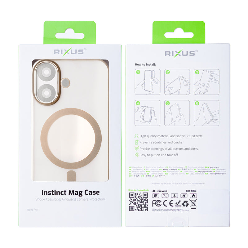 Rixus Instinct Mag Case For iPhone 16 Plus Desert Titanium