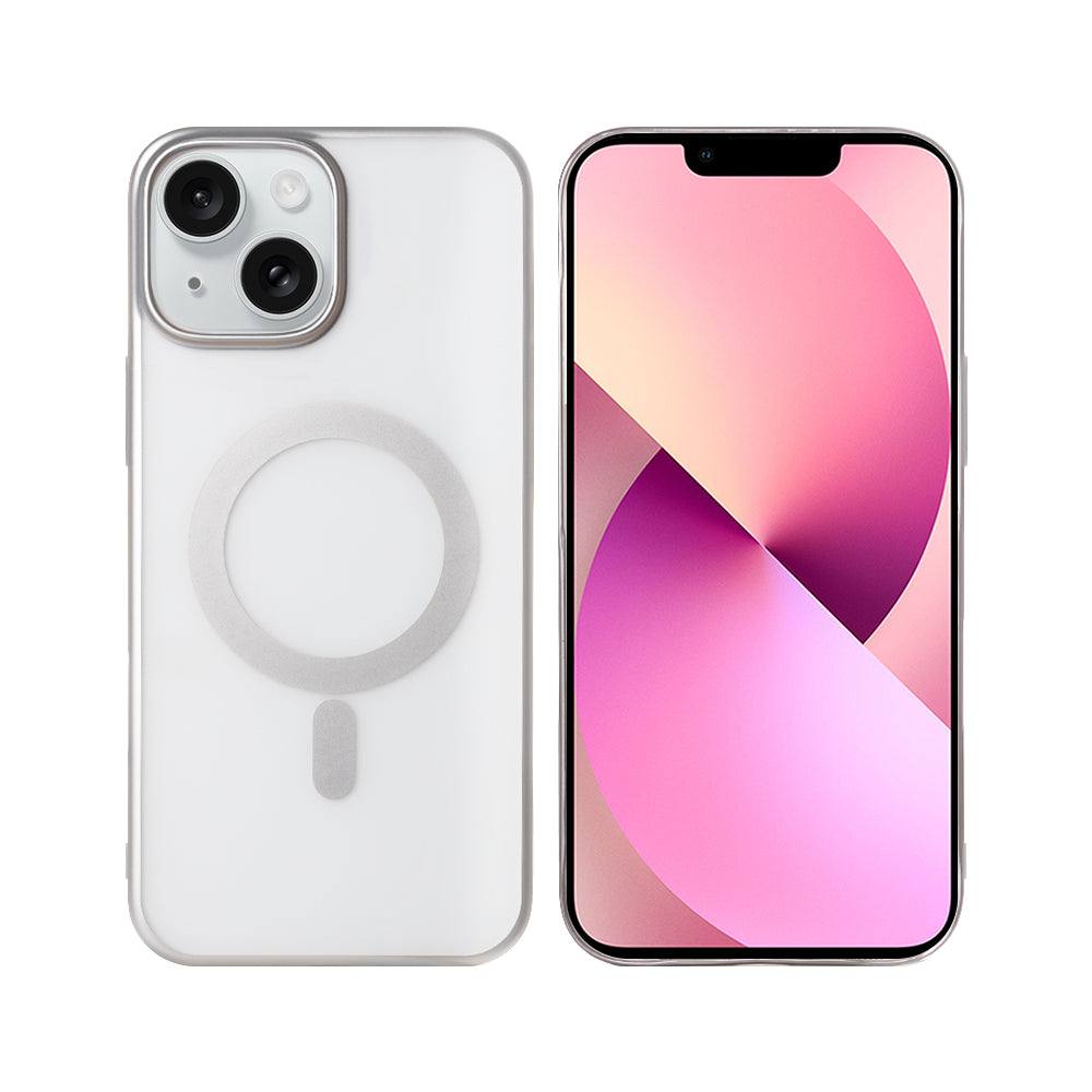 Rixus Instinct Mag Case For Apple iPhone 13, 14 Silver