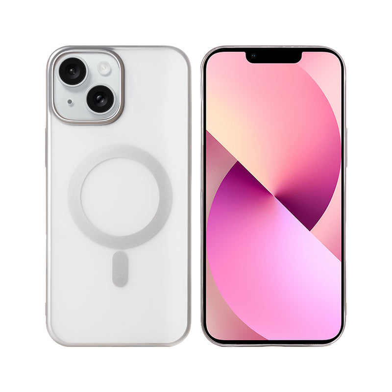 Rixus Instinct Mag Case For iPhone 13, 14 Silver