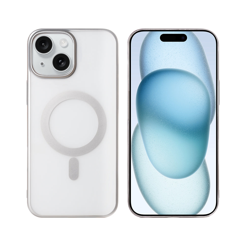 Rixus Instinct Mag Case For Apple iPhone 15 Silver