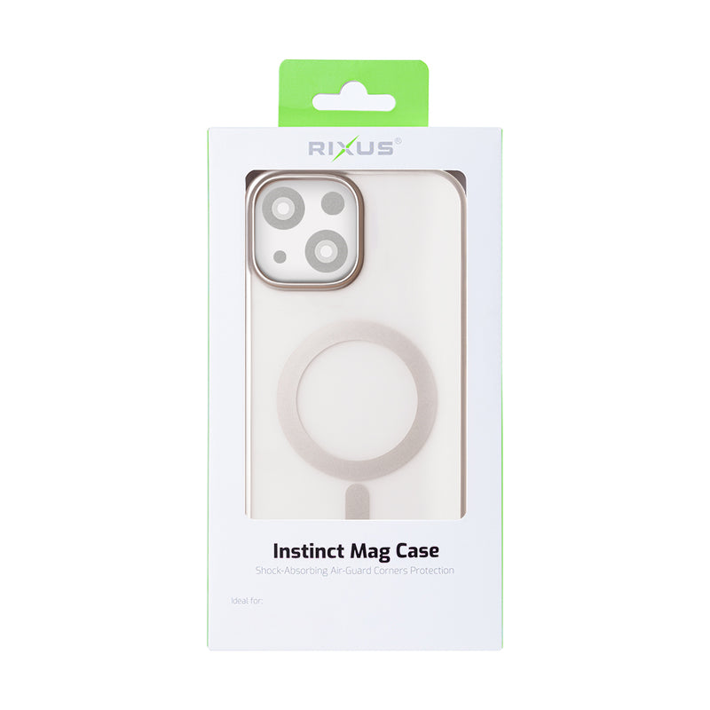 Rixus Instinct Mag Case For iPhone 13, 14 Titanium Grey