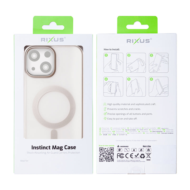 Rixus Instinct Mag Case For iPhone 15 Titanium Grey