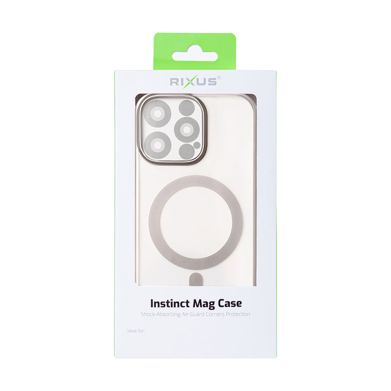 Rixus Instinct Mag Case For iPhone 16 Pro Max Titanium Grey