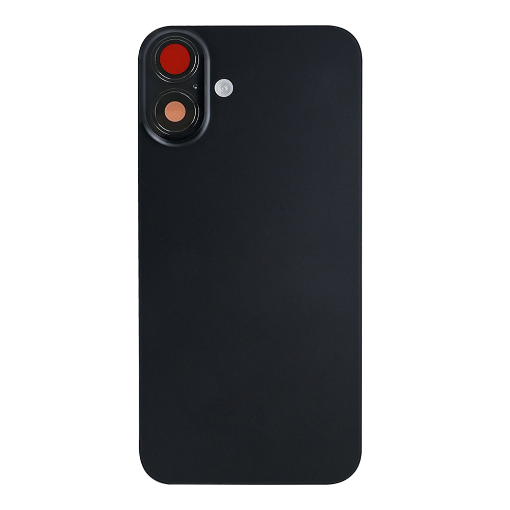 For Apple iPhone 16 Back Glass With NFC, Enlarged Camera Frame Black Compatible
