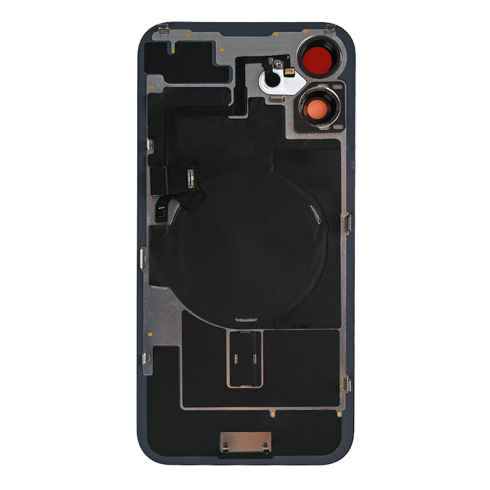For Apple iPhone 16 Back Glass With NFC, Enlarged Camera Frame Black Compatible