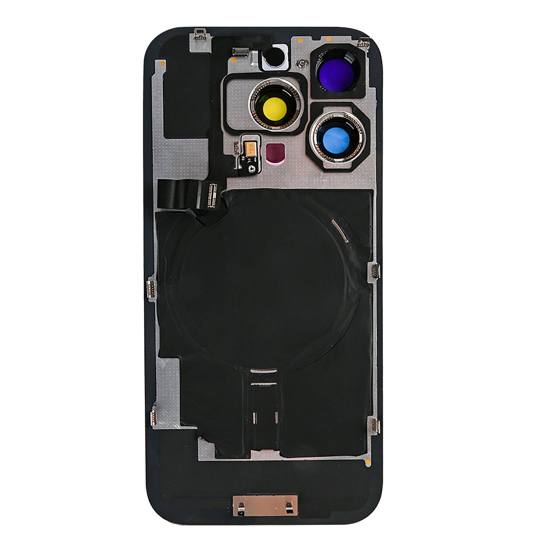 For Apple iPhone 16 Pro Back Glass With NFC, Enlarged Camera Frame Black Titanium Compatible