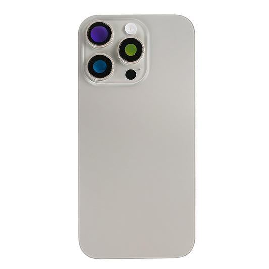 For Apple iPhone 16 Pro Back Glass With NFC, Enlarged Camera Frame Natural Titanium Compatible
